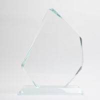 trophée verre iceberg gravé ou couleur avec socle