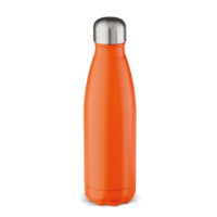bouteille isotherme orange gravée au laser d'un message ou d'une photo
