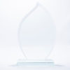 trophée en verre flamme bords biseautés avec socle