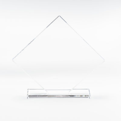 Trophée plexiglass losange avec socle