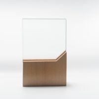 Trophée verre bois rectangle vertical